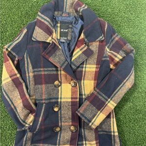Me Jane Multicolor Plaid Utility Coat